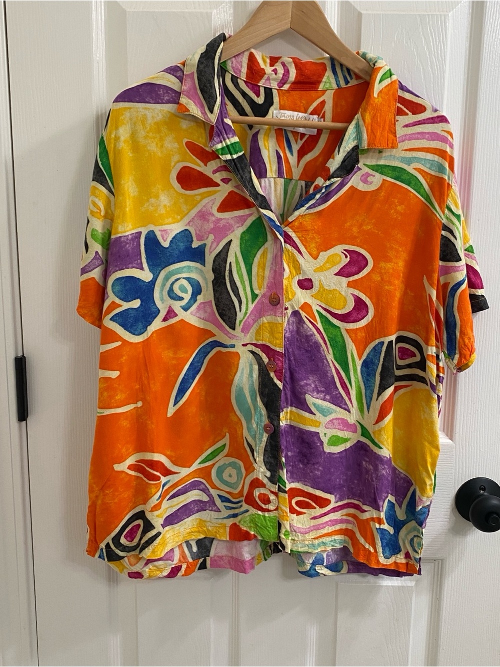 Jams World 50 Years Hawaiian Shirt Women’s 2X Colorful Floral Art to Wear